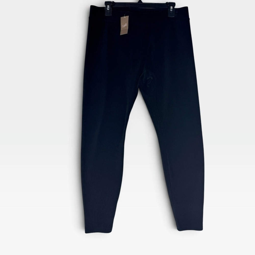 J. Jill Leggings Stretch Corduroy Womens Medium Black Pull On NEW